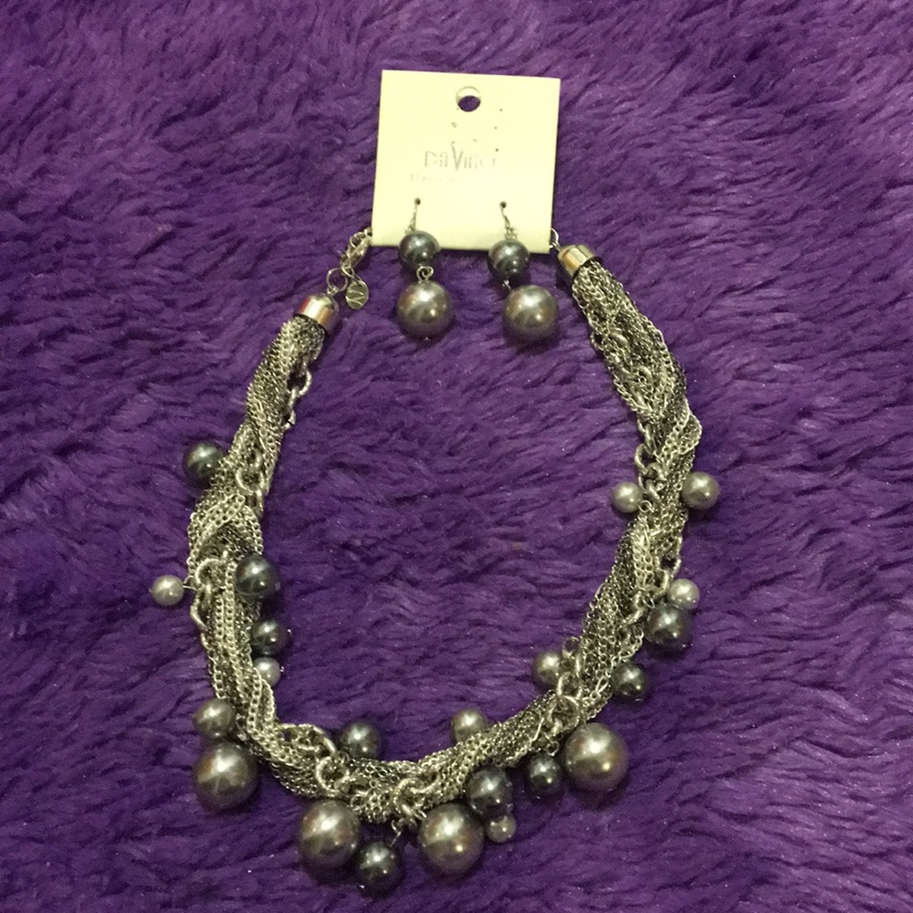 🆕 Da Vinci Statement Necklace and Earrings Set